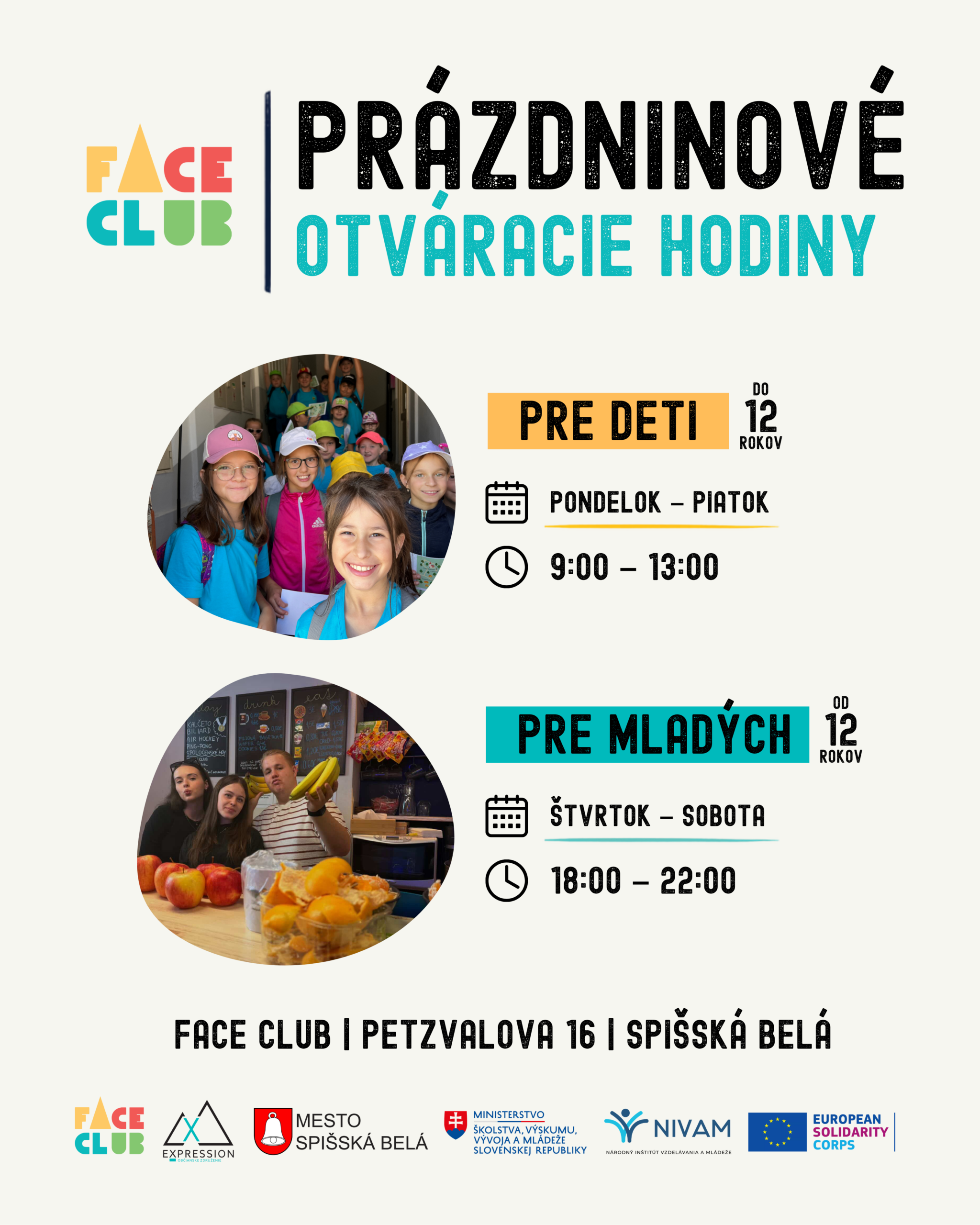 Prázdninové otváracie hodiny vo FACE CLUBE ☀️