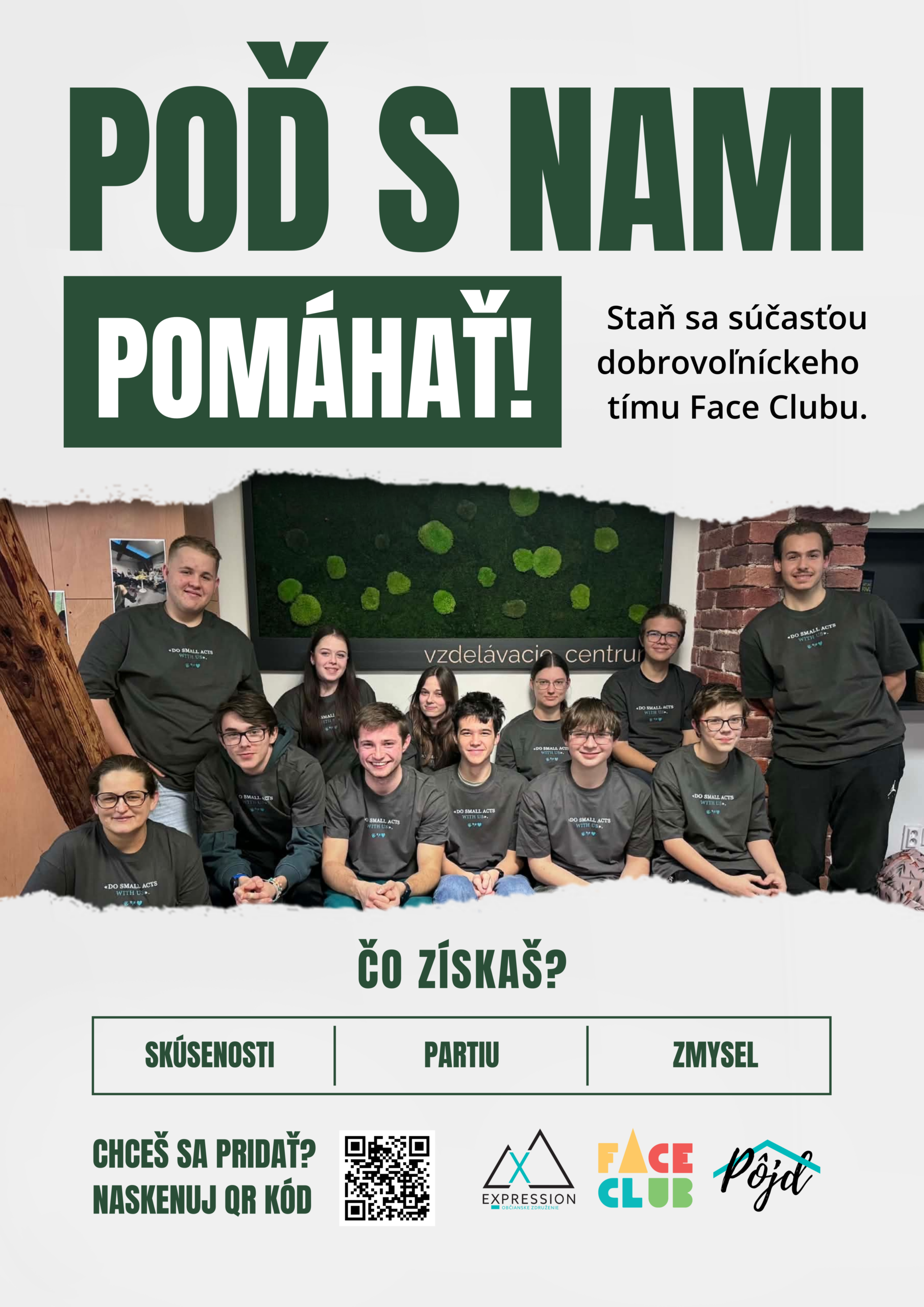 🙌 Staň sa dobrovoľníkom vo FACE CLUBE