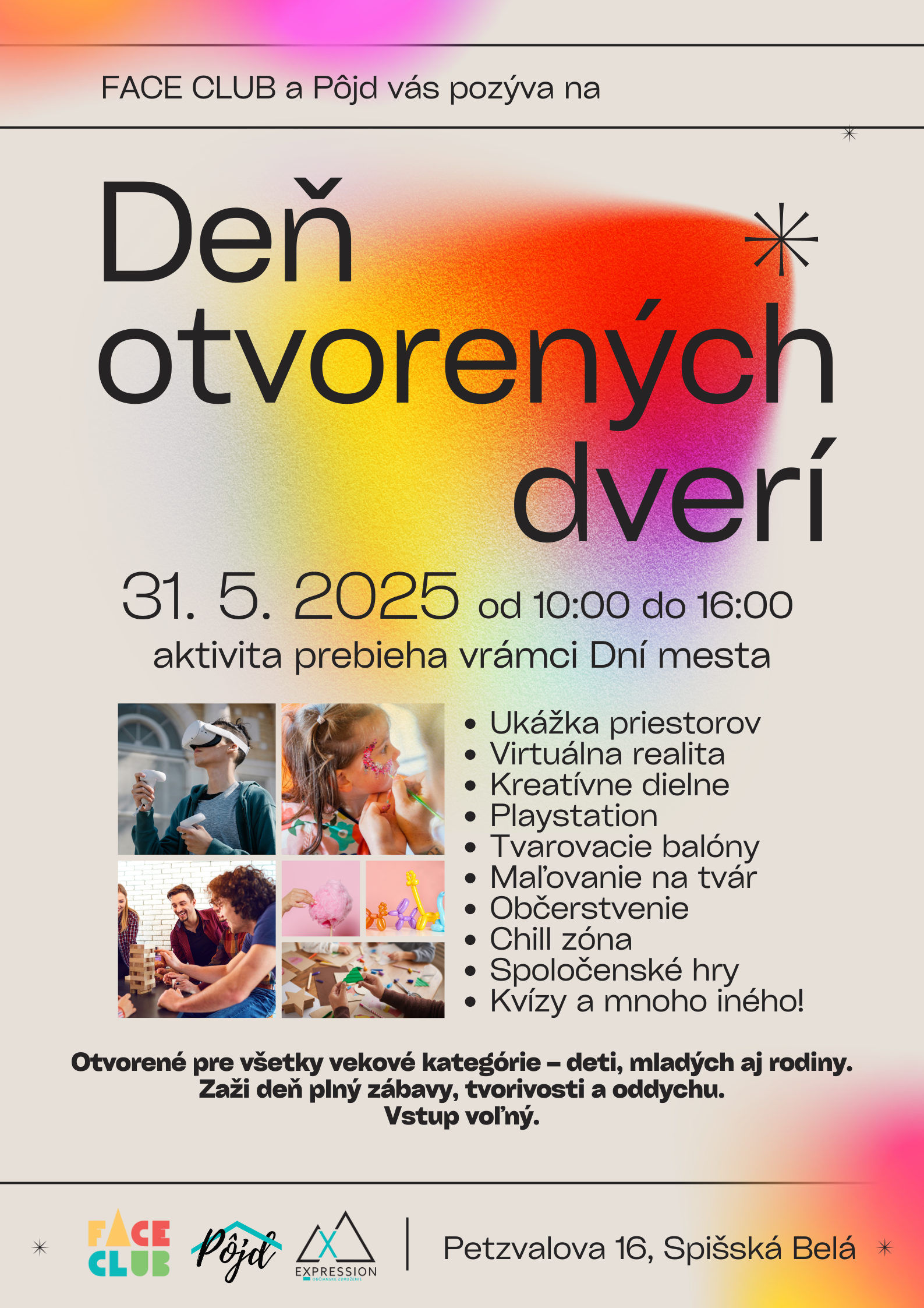 Deň otvorených dverí Face Clubu a Pôjdu počas Dní mesta Spišská Belá