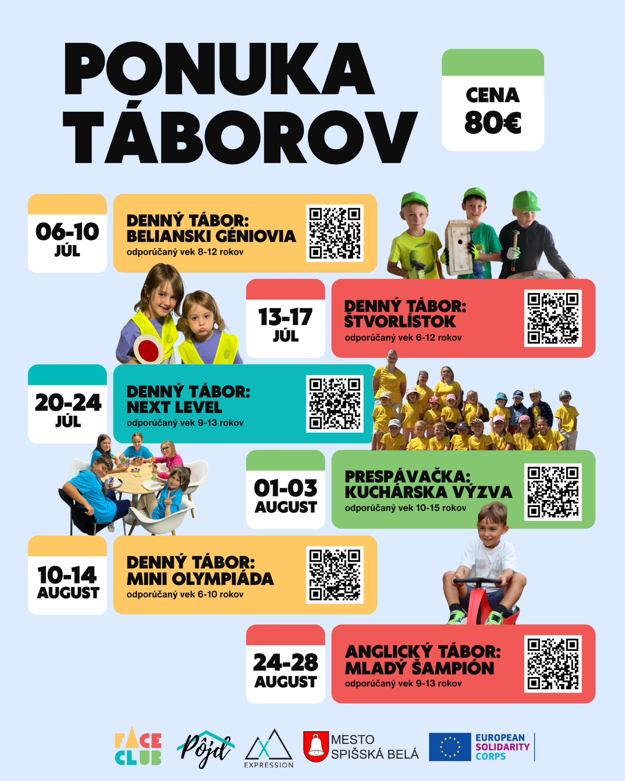 ☀️ Ponuka letných táborov v Spišskej Belej pre rok 2026