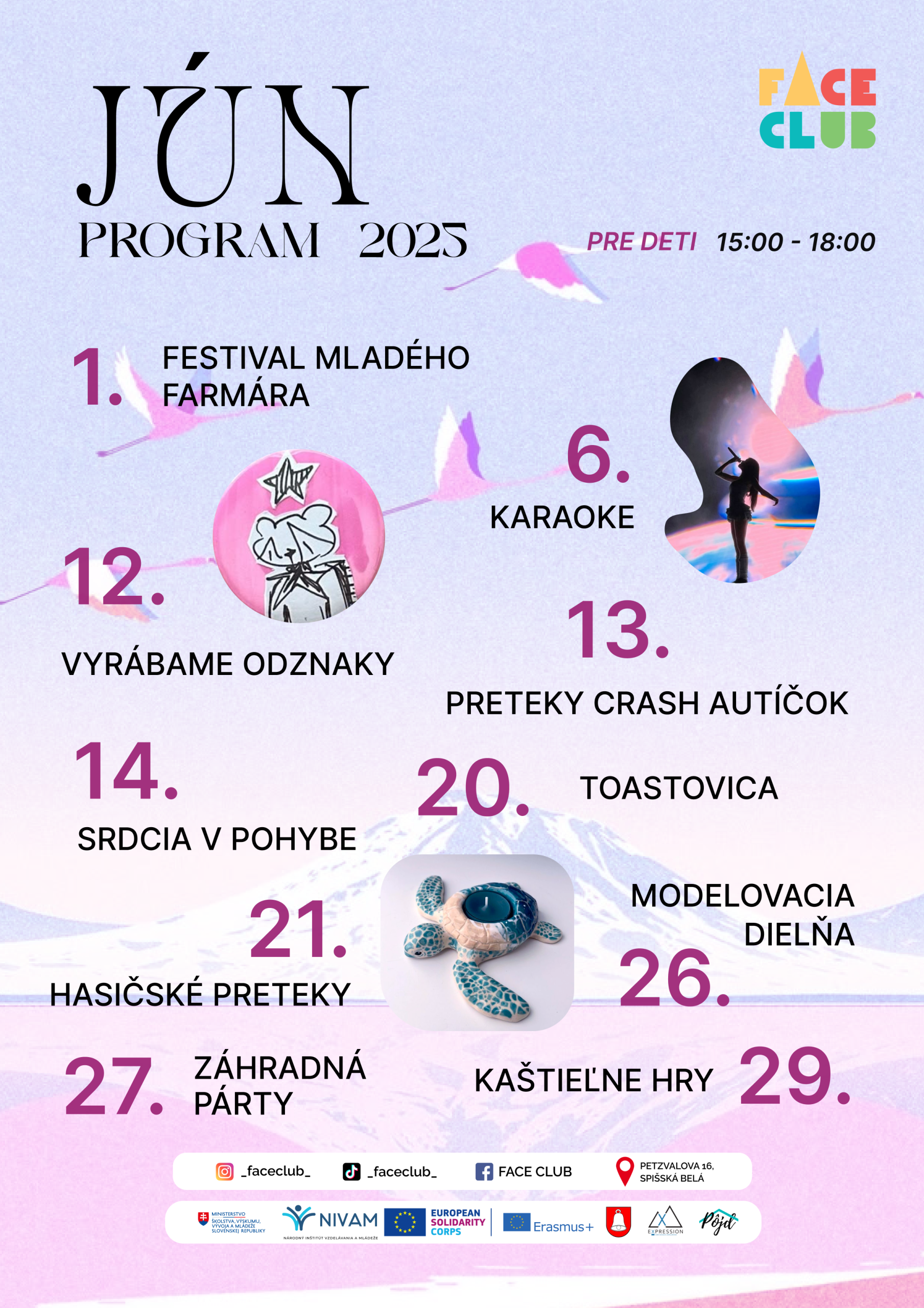 Júnový program pre deti vo FACE CLUBE 🌞